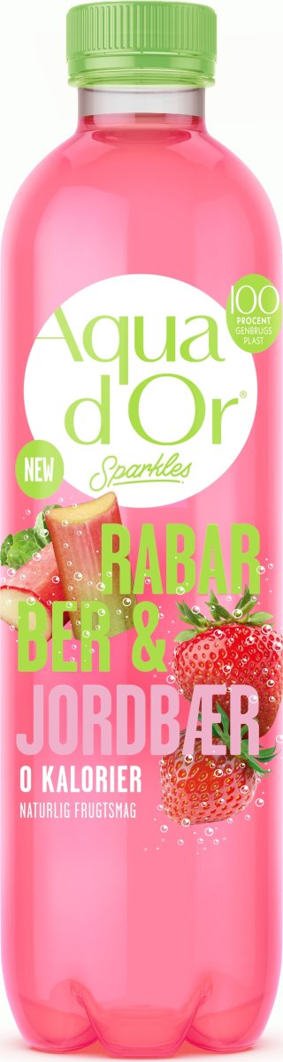 Aqua d'or Sparkles Rabarber & jordbær, 0,5 L