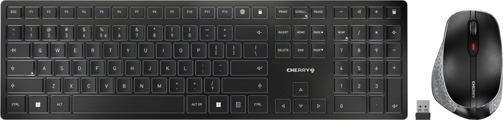 Cherry DW 9500 Trådløs Tastatur og Mus, sort