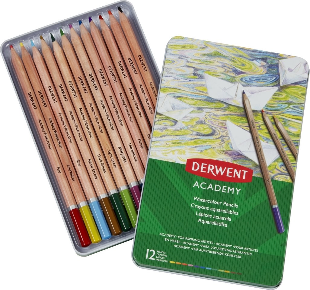 Derwent Academy Akvarelblyanter | 12 farver