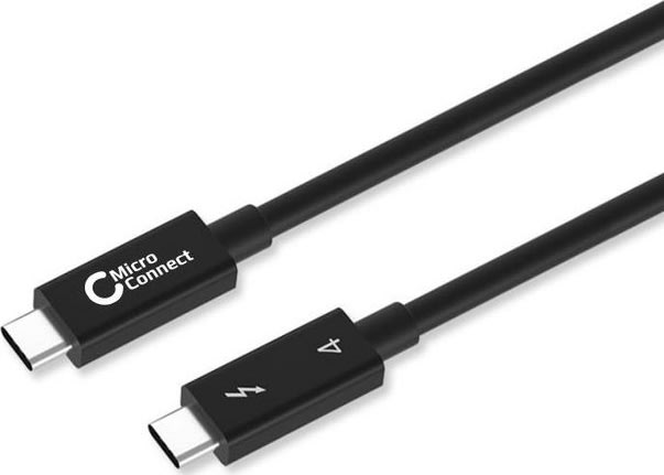 MicroConnect Thunderbolt 4 USB-C kabel, 1m, sort