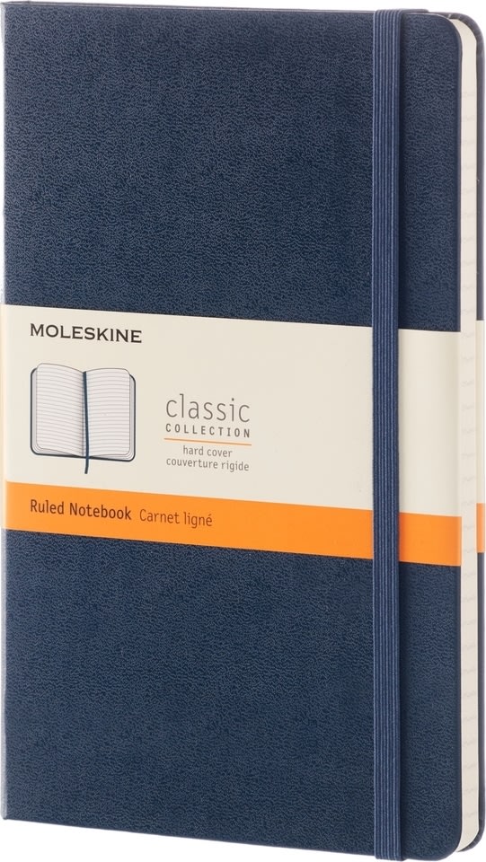 Moleskine Clas. H Notesbog | L | Linj. | S.blå