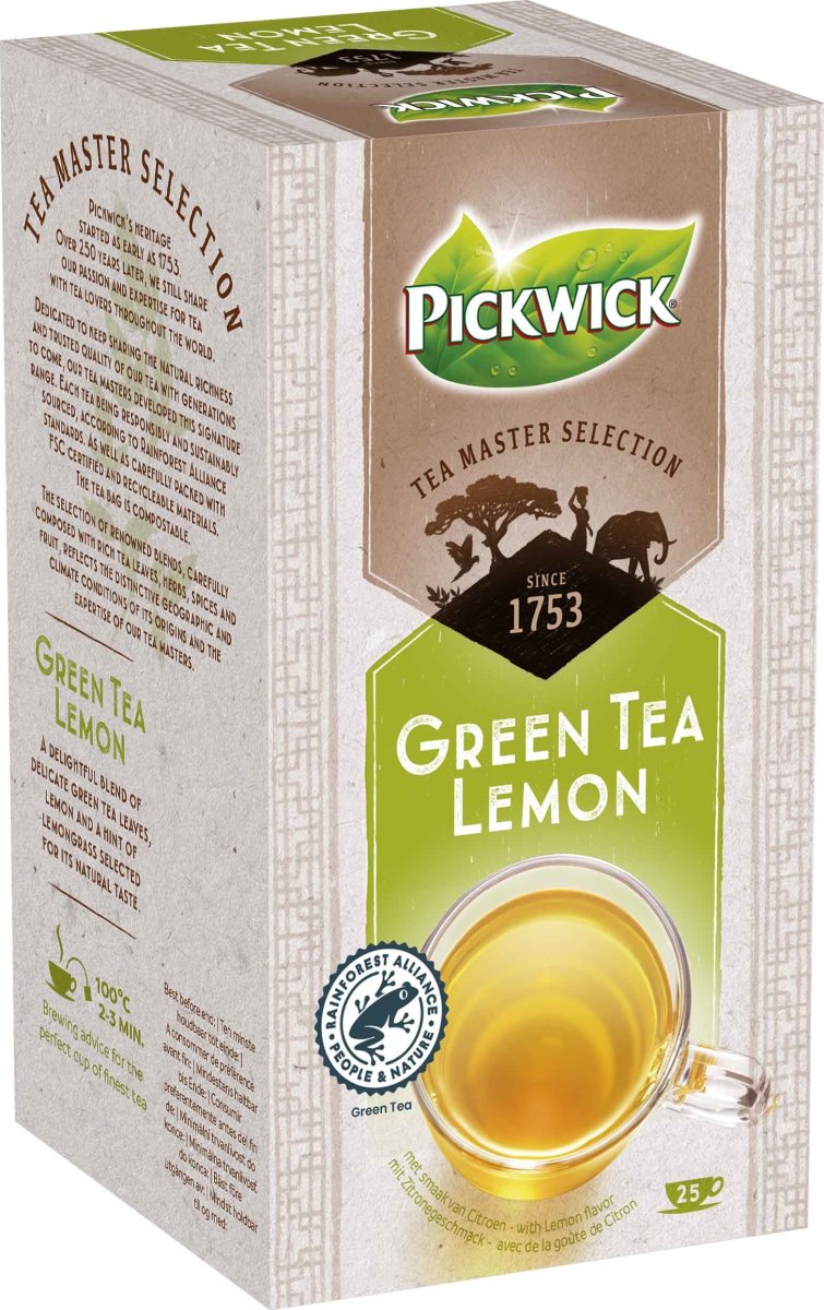 Pickwick Master S. Green Tea Lemon te, 25 breve