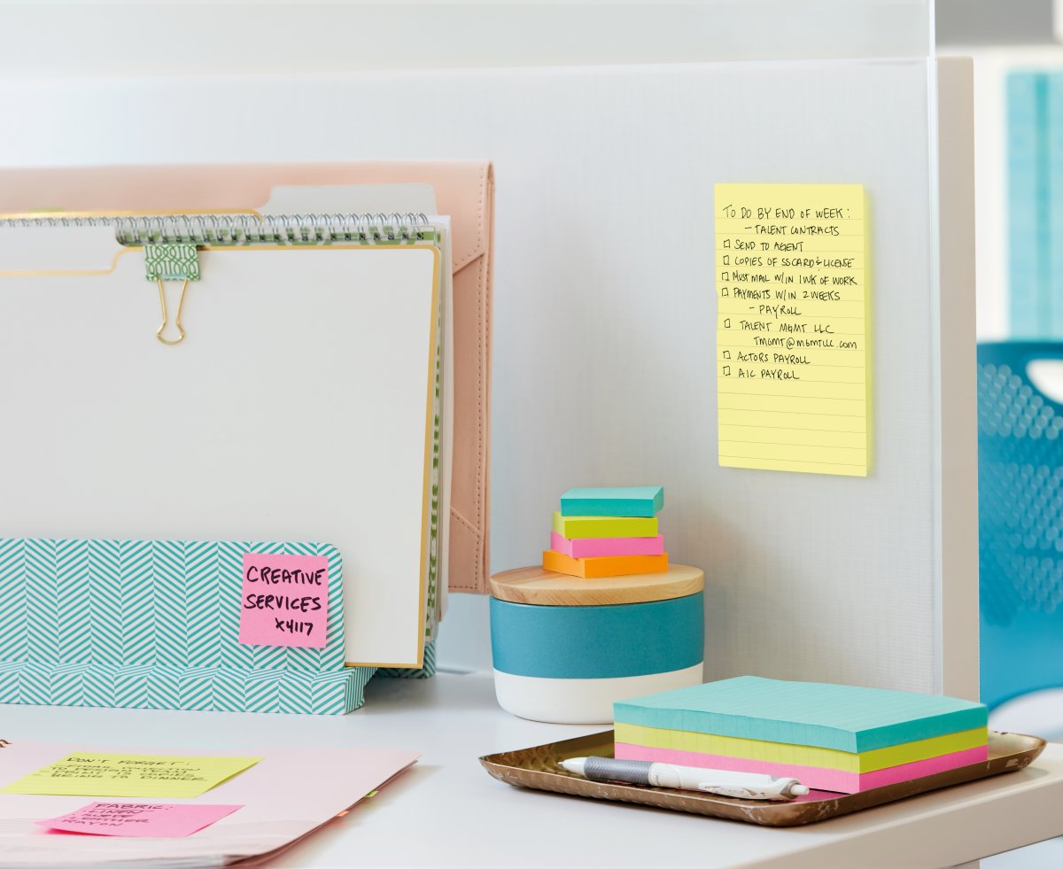 Post-it Notes | 102x152 mm | Linjeret | Gul