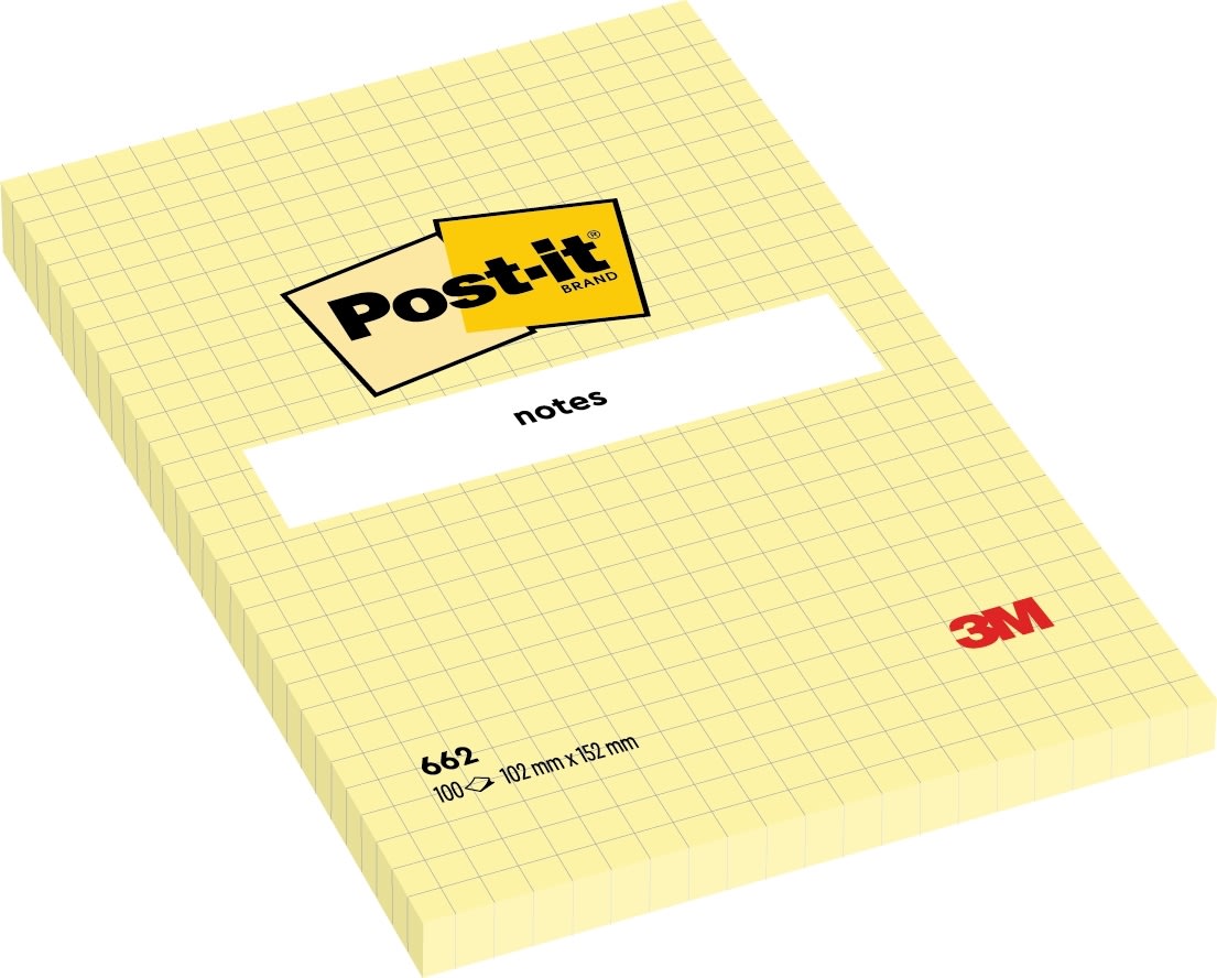Post-it Notes | 102x152 mm | Kvadreret | Gul