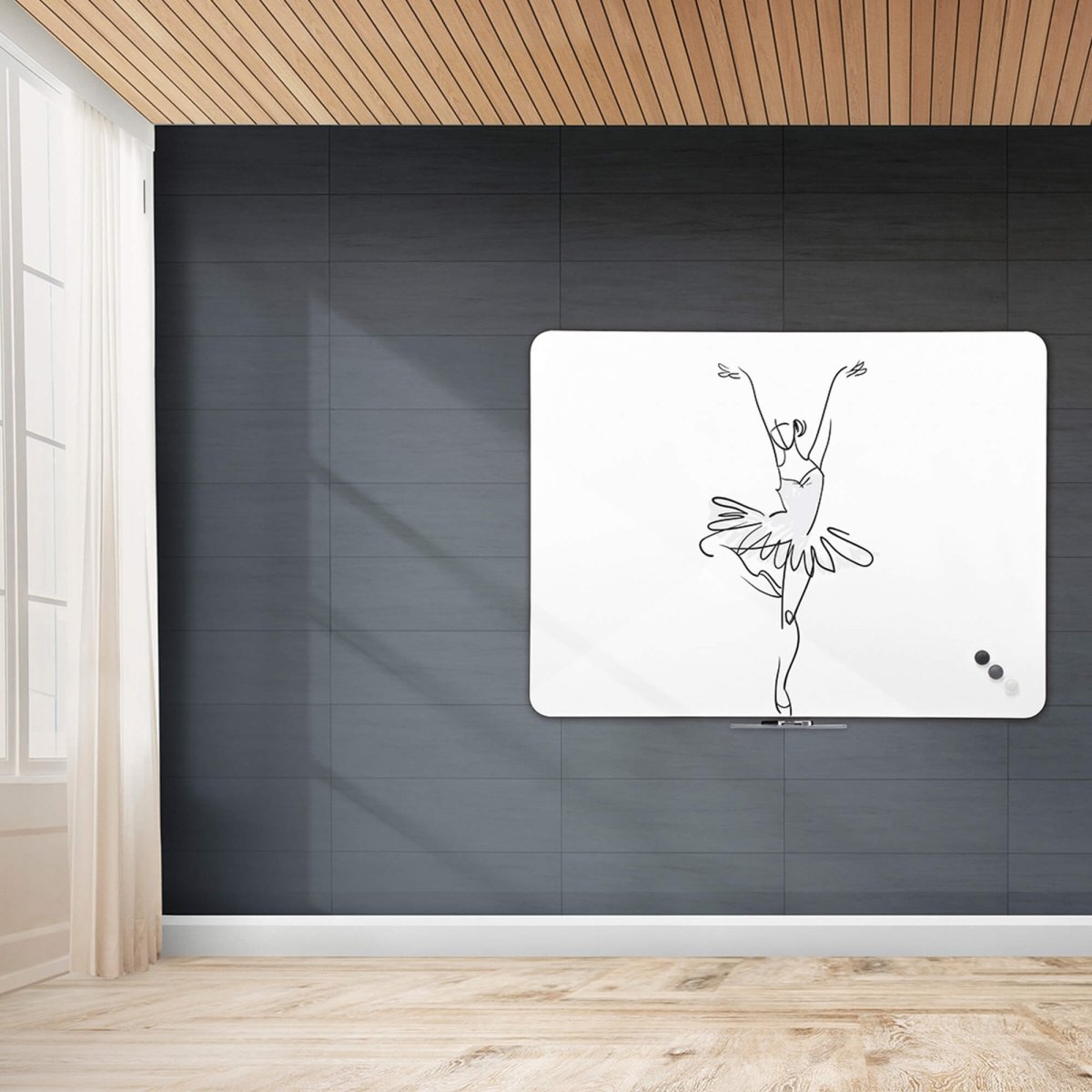 Naga magnetisk whiteboard uden ramme, 117x87 cm