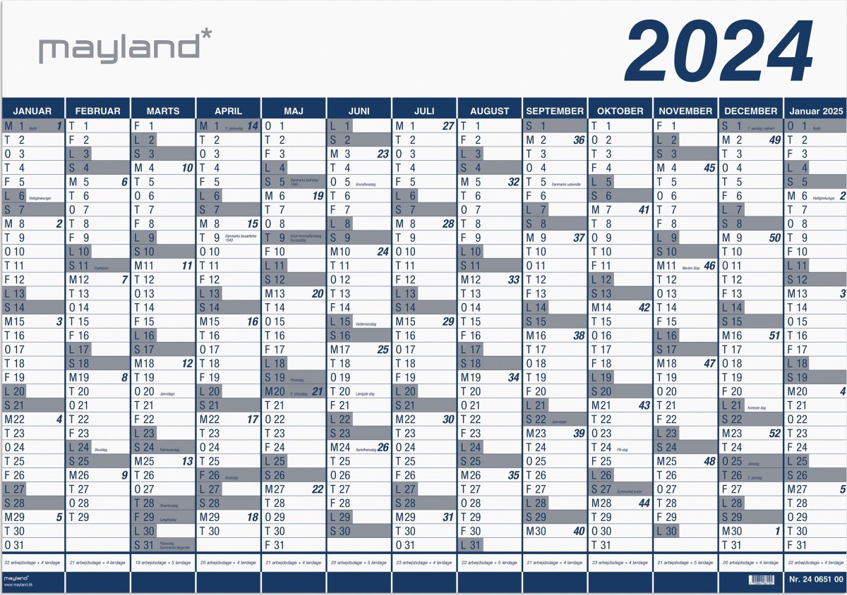 Mayland 2024 Kæmpekalender | 1 x 13 mdr. | Plast
