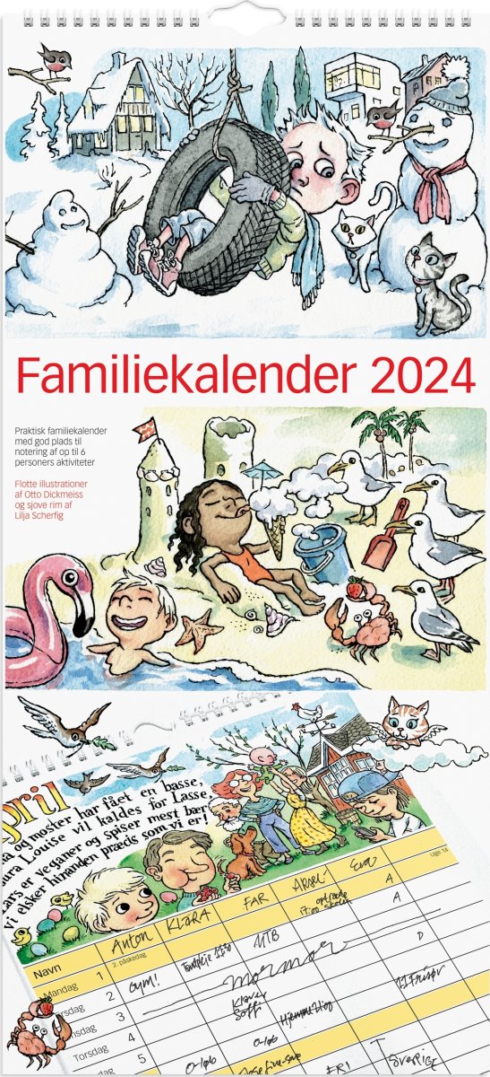 Mayland 2024 Familiekalender m/illustrationer