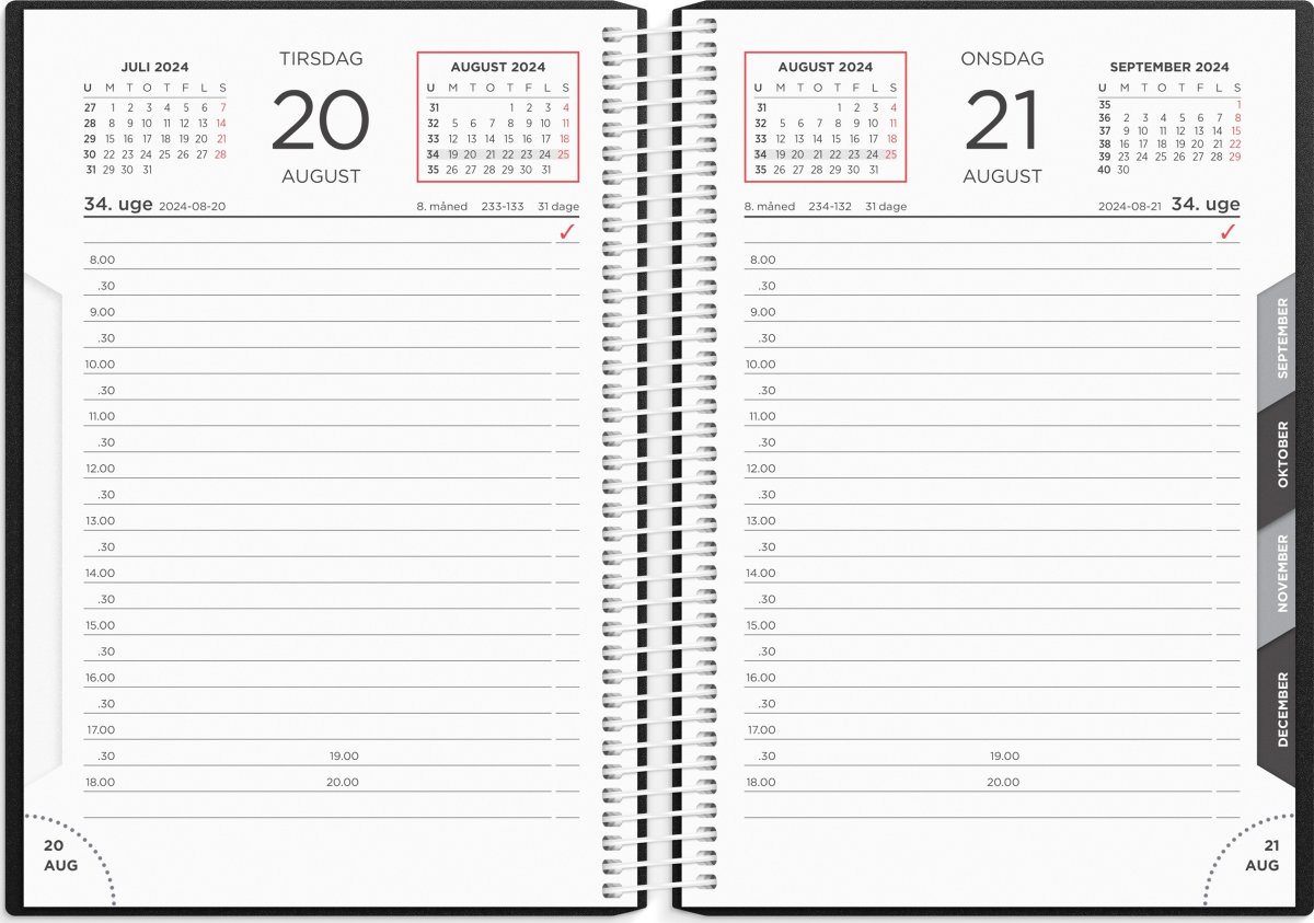 Mayland 2024 Spiralkalender | 1-dag | Sort