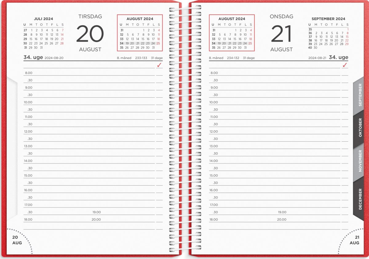 Mayland 2024 Spiralkalender | 1-dag | Rød