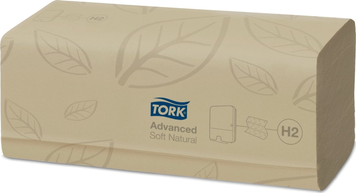 Tork H2 Adv. Soft Håndklædeark Natur Z-fold, 21 pk
