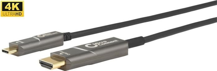 MicroConnect USB-C til HDMI Fiber kabel, 30m, sort