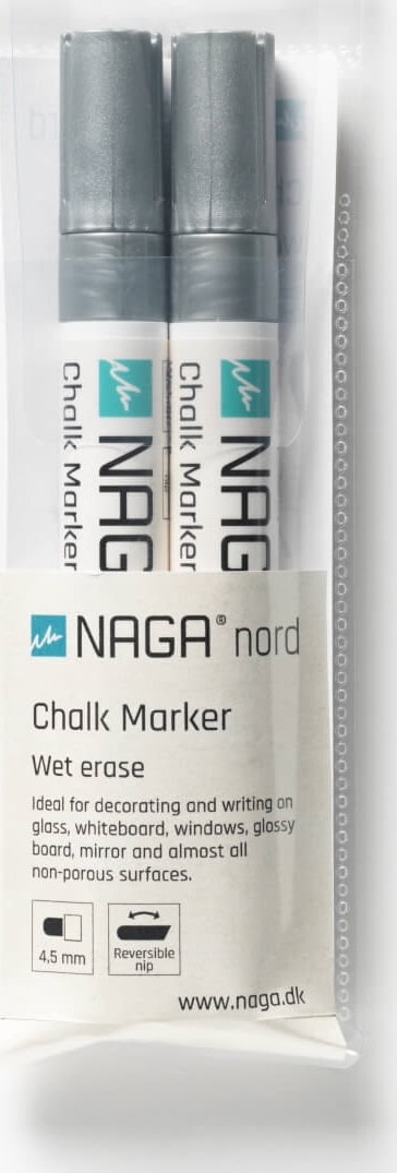 NAGA Kridtmarker | 4,5 mm | Sølv | 2 stk.