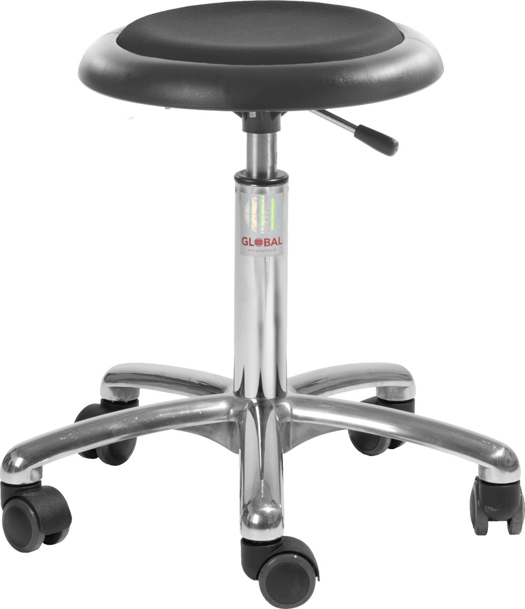Micro Stol, Sort, PUre Kunstlæder, 47-66 cm, Alu