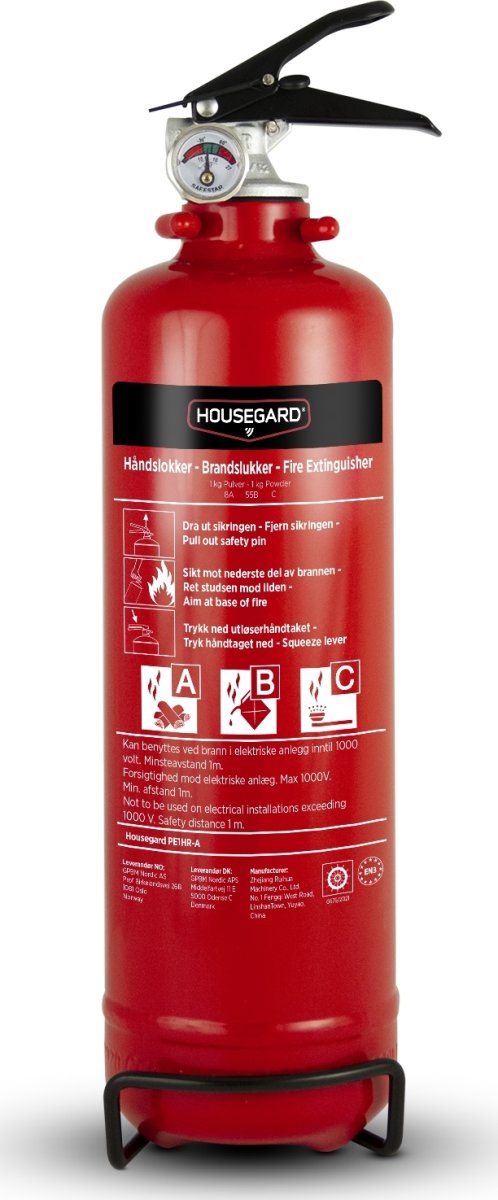 Housegard Pulverslukker | 1 kg | Rød