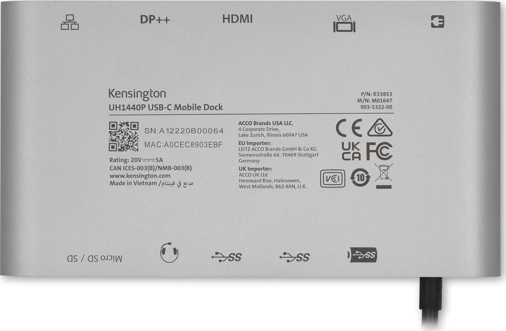 Kensington UH1440P USB-C Dockingstation