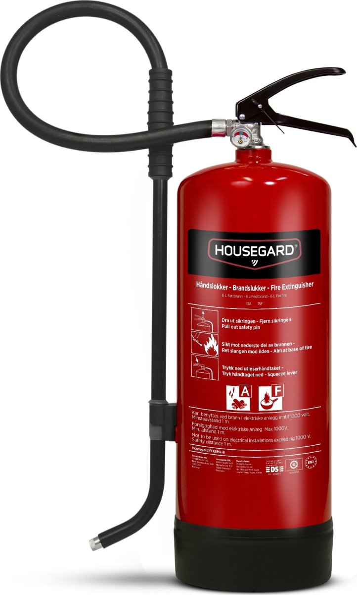 Housegard Fedt Brandslukker | 6 L | Rød