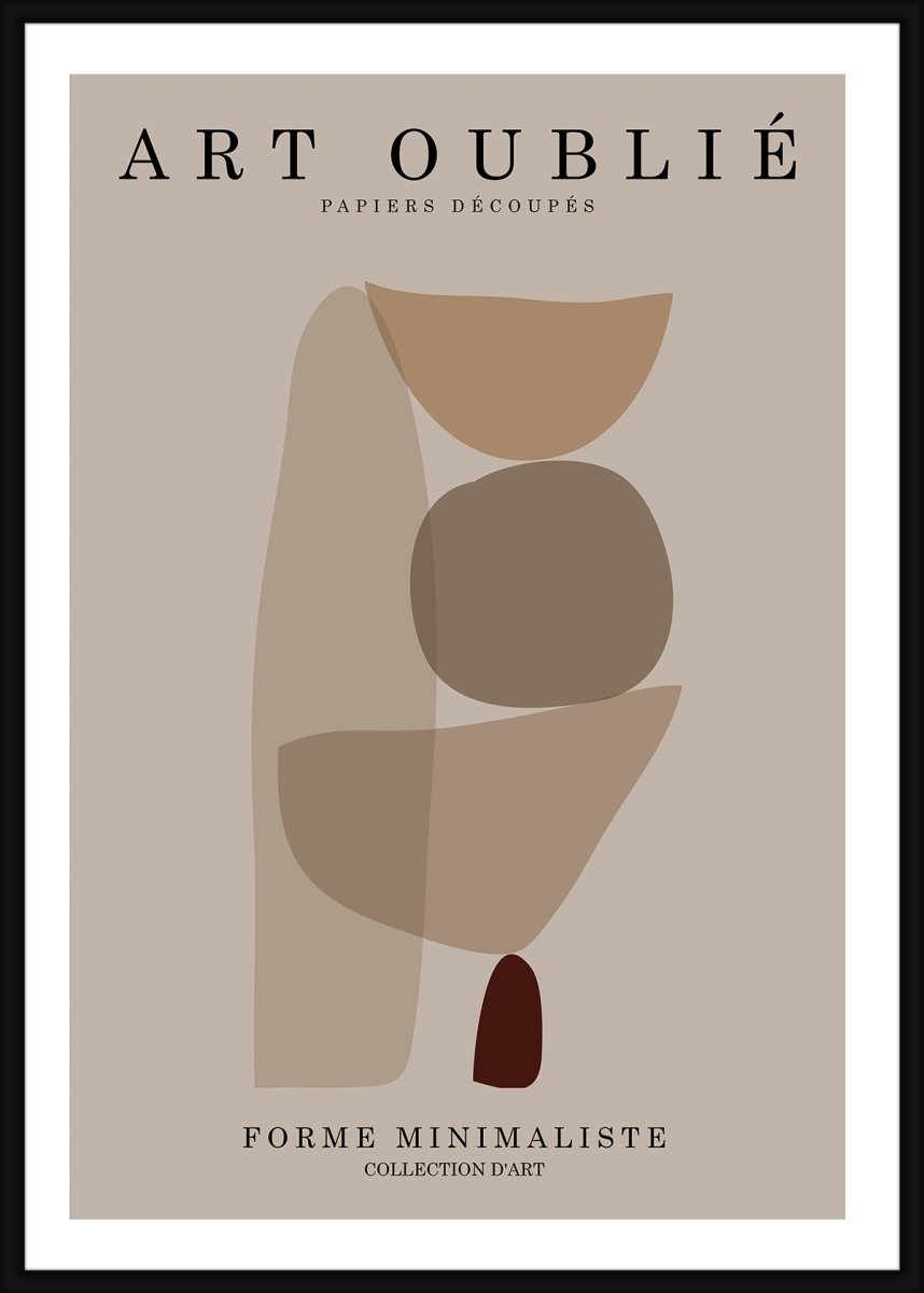 Plakat Figures II, sort ramme, 30x40 cm