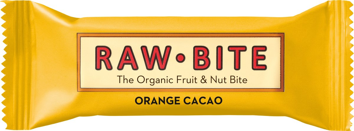 Rawbite Orange Cacao Snackbar, 50 g