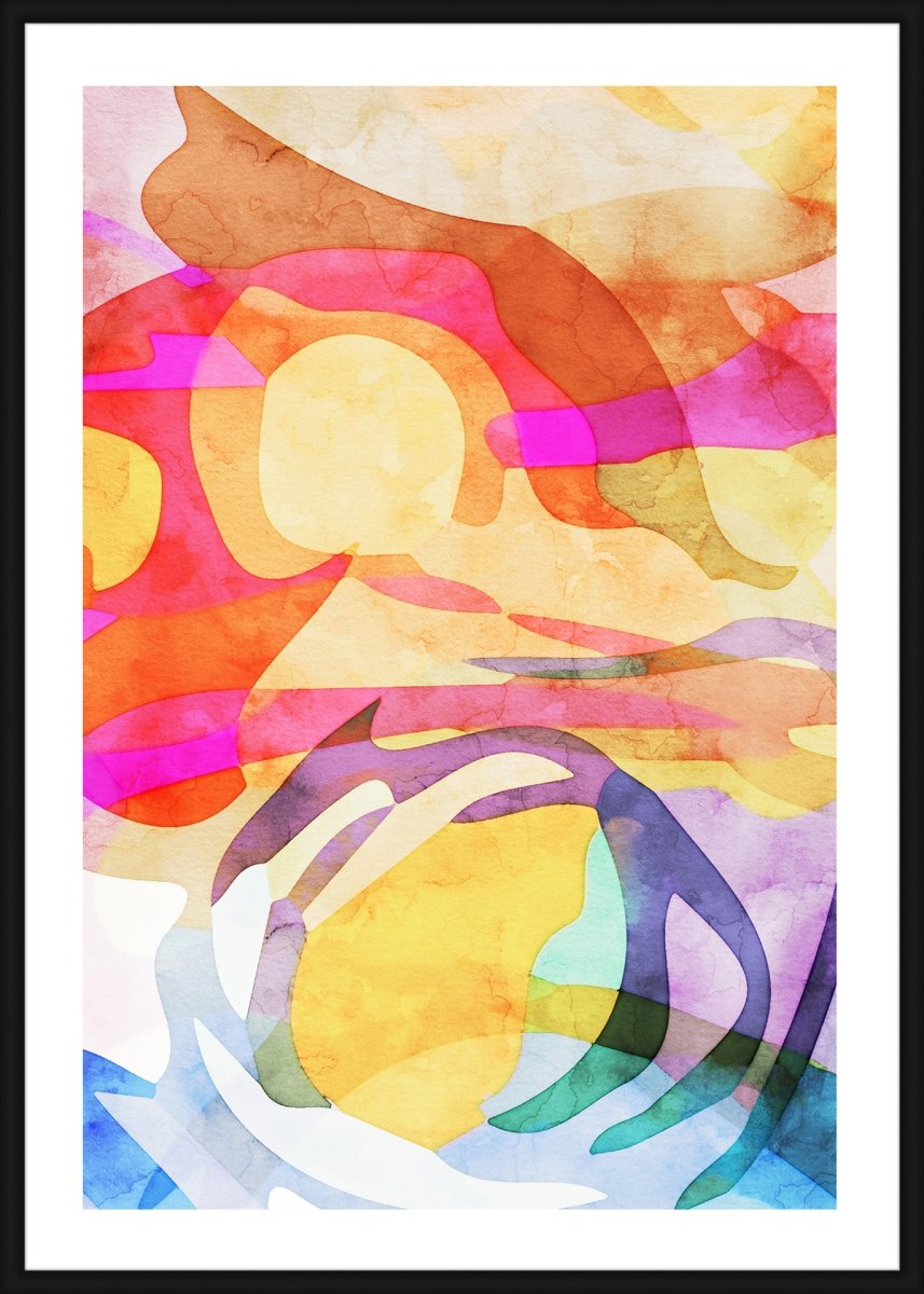 Plakat Abstract Colors, sort ramme, 30x40 cm