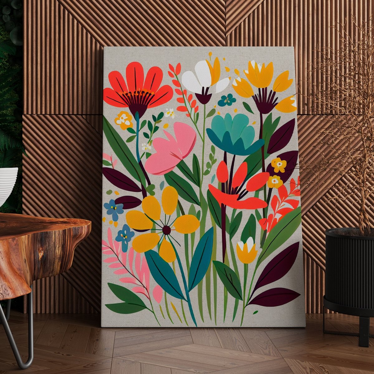 Billede Colorful Flowers, lærred, 60x80 cm