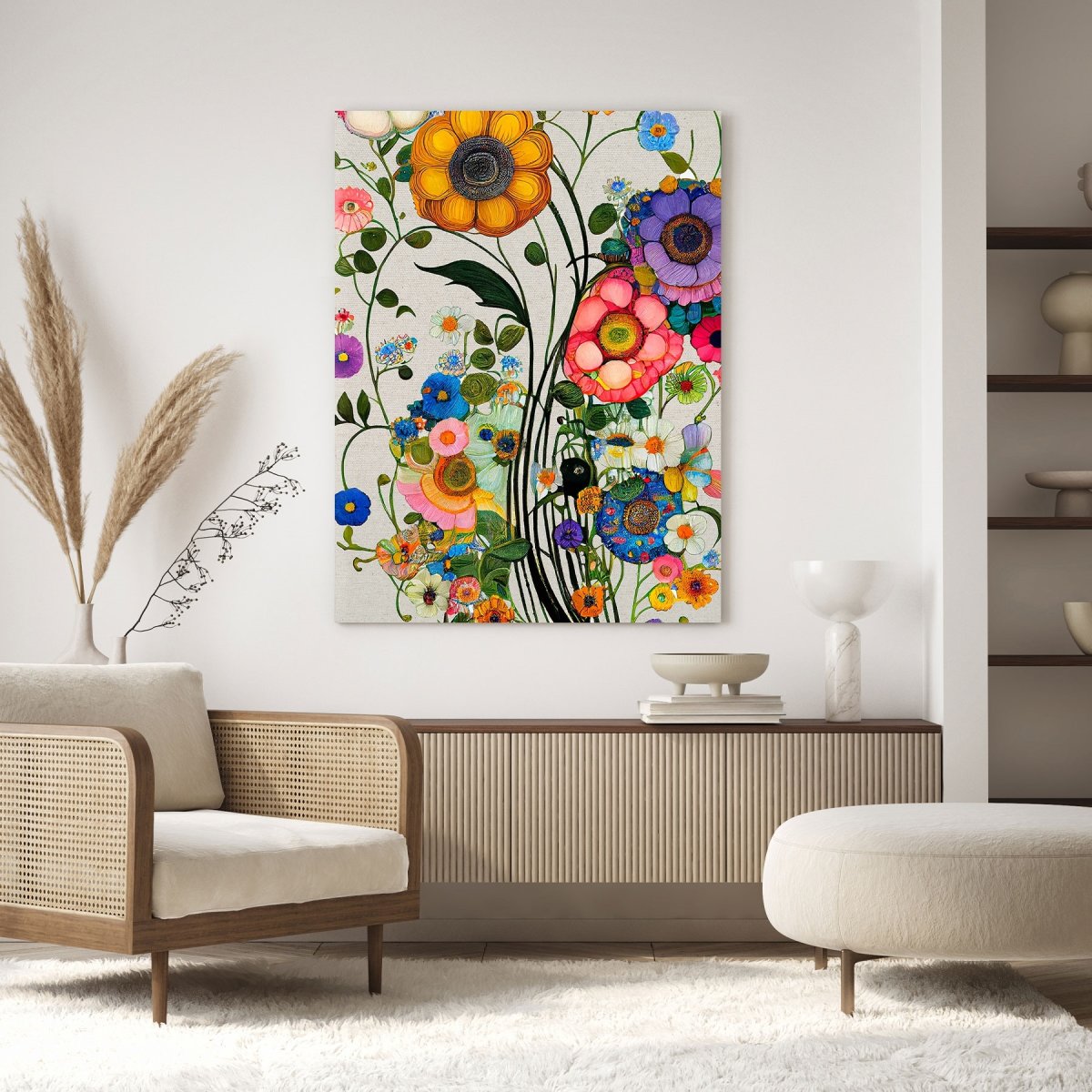 Billede We Love Flowers, lærred, 60x80 cm