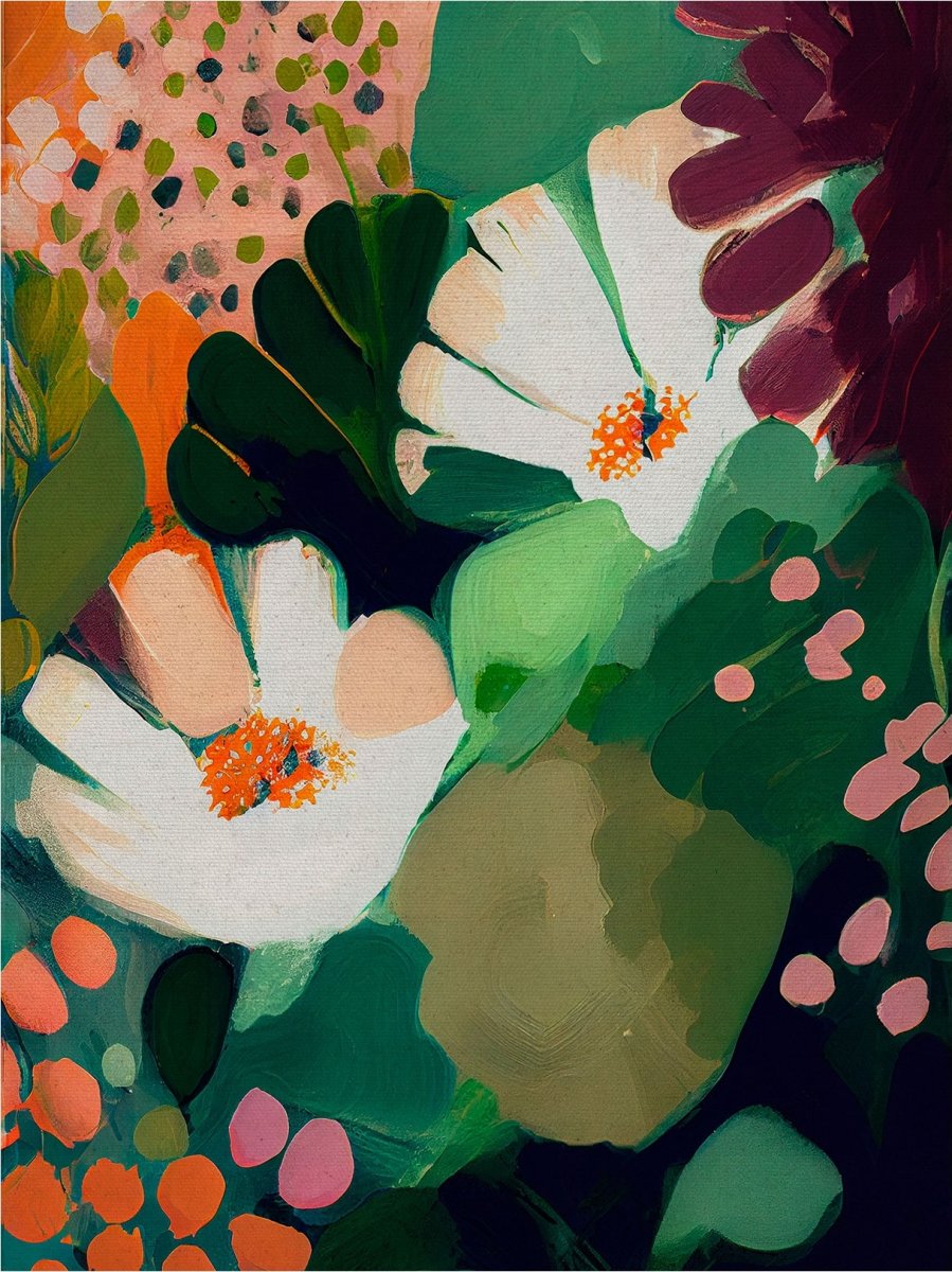 Billede Flowers Abstract, lærred, 60x80 cm