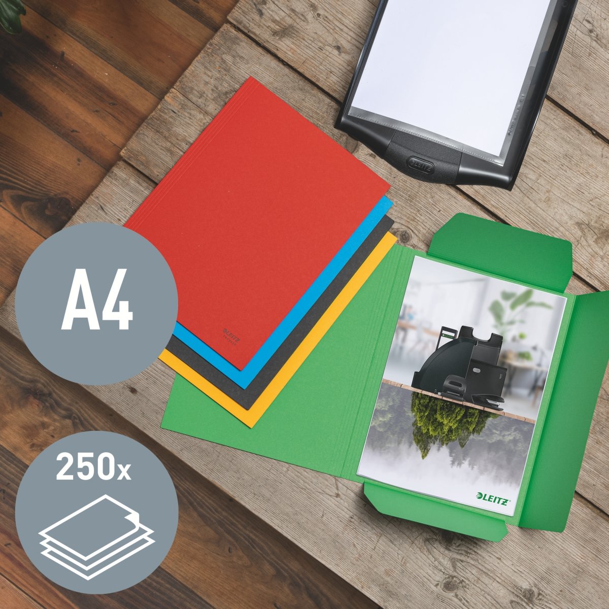 Leitz Recycle 3-klap mappe | A4 | Karton | Gul