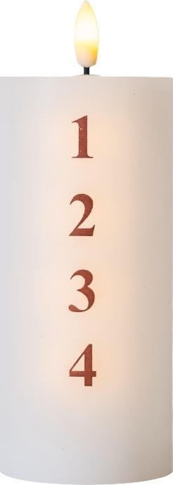 Sirius Sille Adventslys, LED, H15 cm, Hvid/Rød