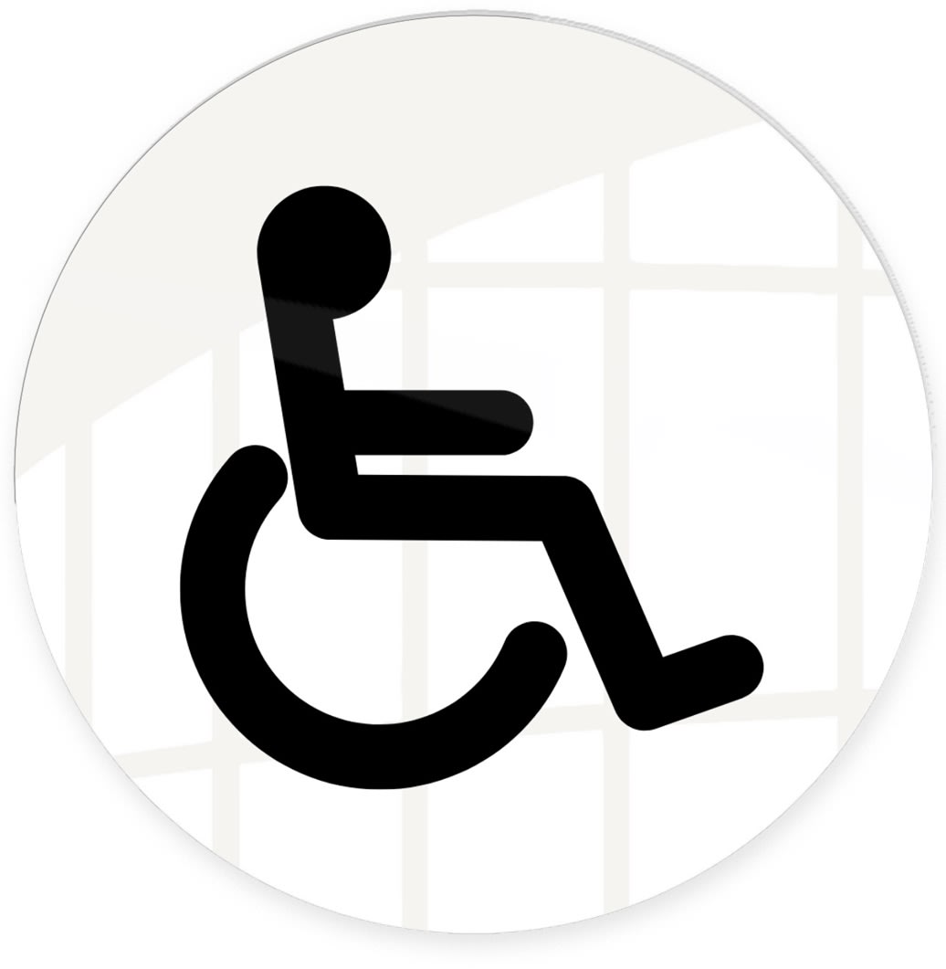 Skilt | Handicap | Ø10 cm | Hvid