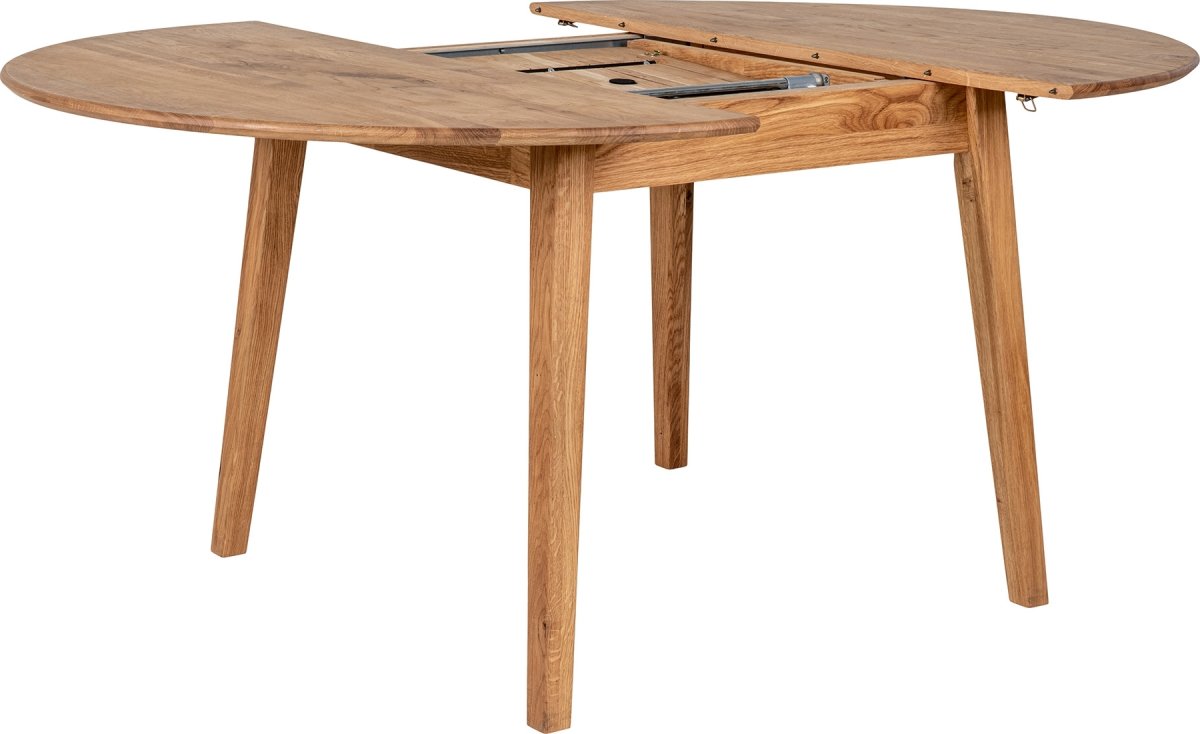 Metz Kantinebord, Ø118x118-158cm, olieret eg