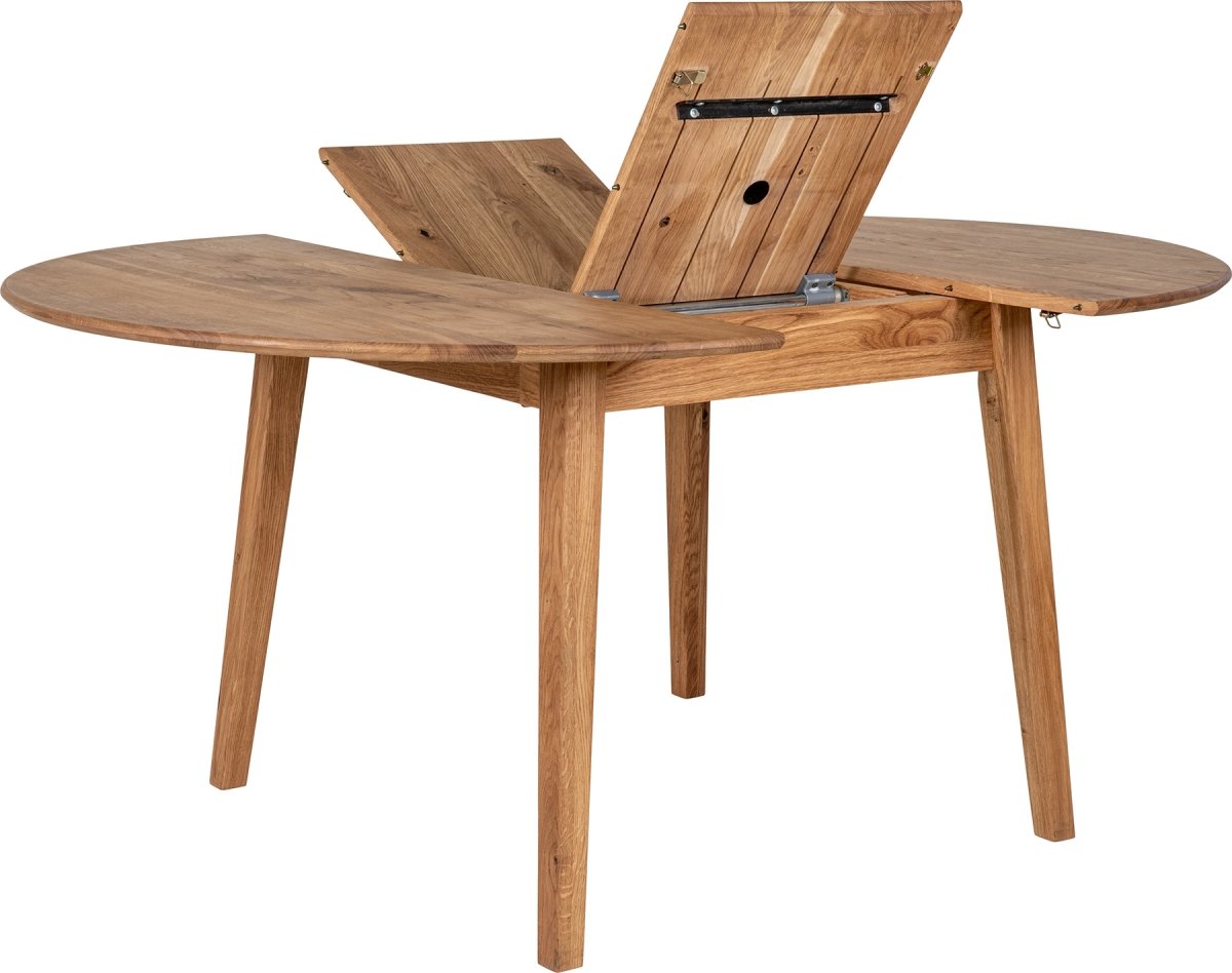Metz Kantinebord, Ø118x118-158cm, olieret eg