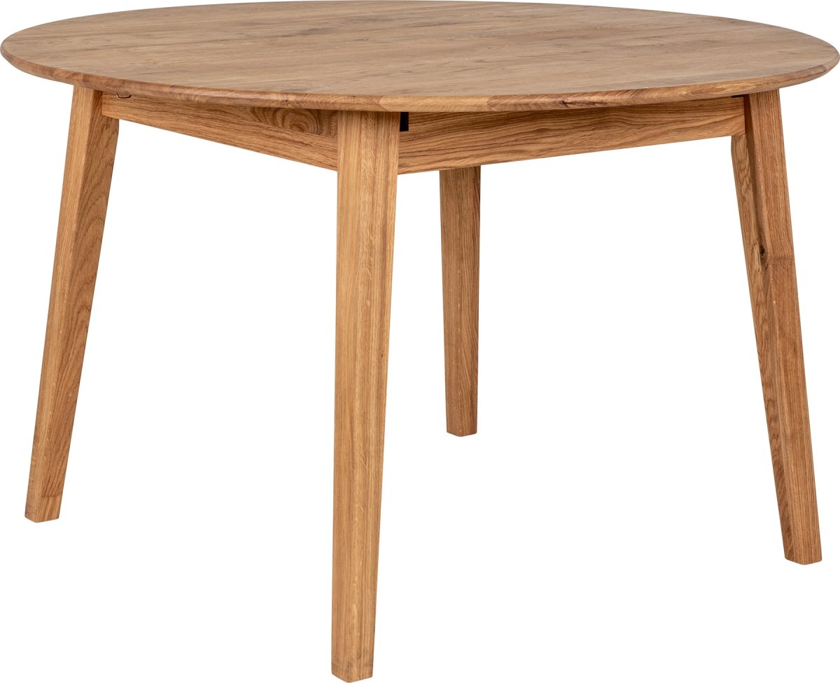 Metz Kantinebord, Ø118x118-158cm, olieret eg