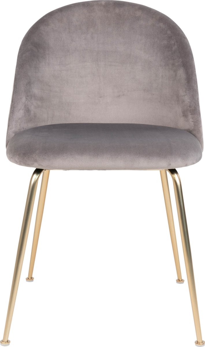 Geneve Kantinestol, velour grå/messing look ben