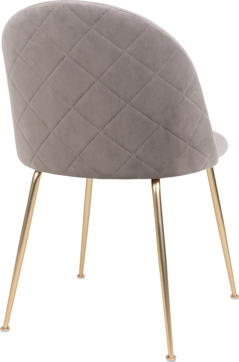 Geneve Kantinestol, velour grå/messing look ben