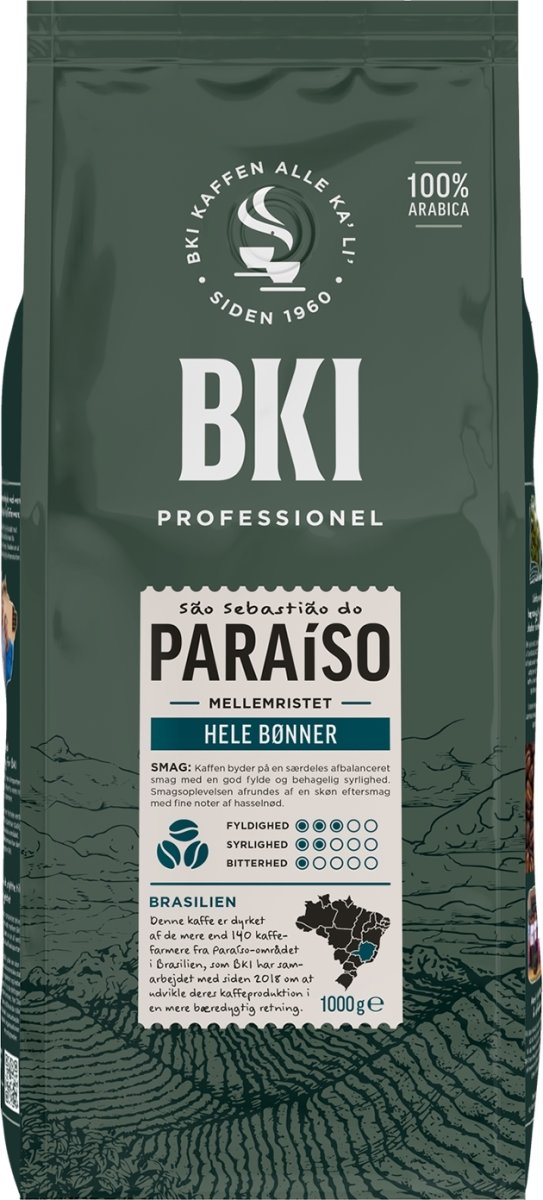 BKI Paraiso Kaffe Helbønner, 1000 g