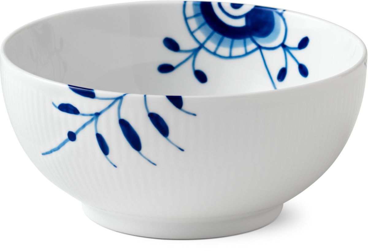 Royal Copenhagen Blå Mega Riflet Skål, 18 cm
