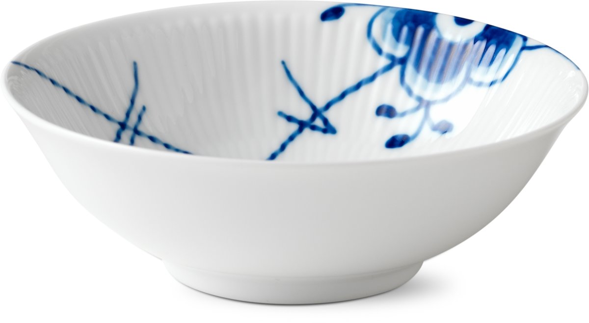 Royal Copenhagen Blå Mega Riflet Skåle 16 cm 4 stk