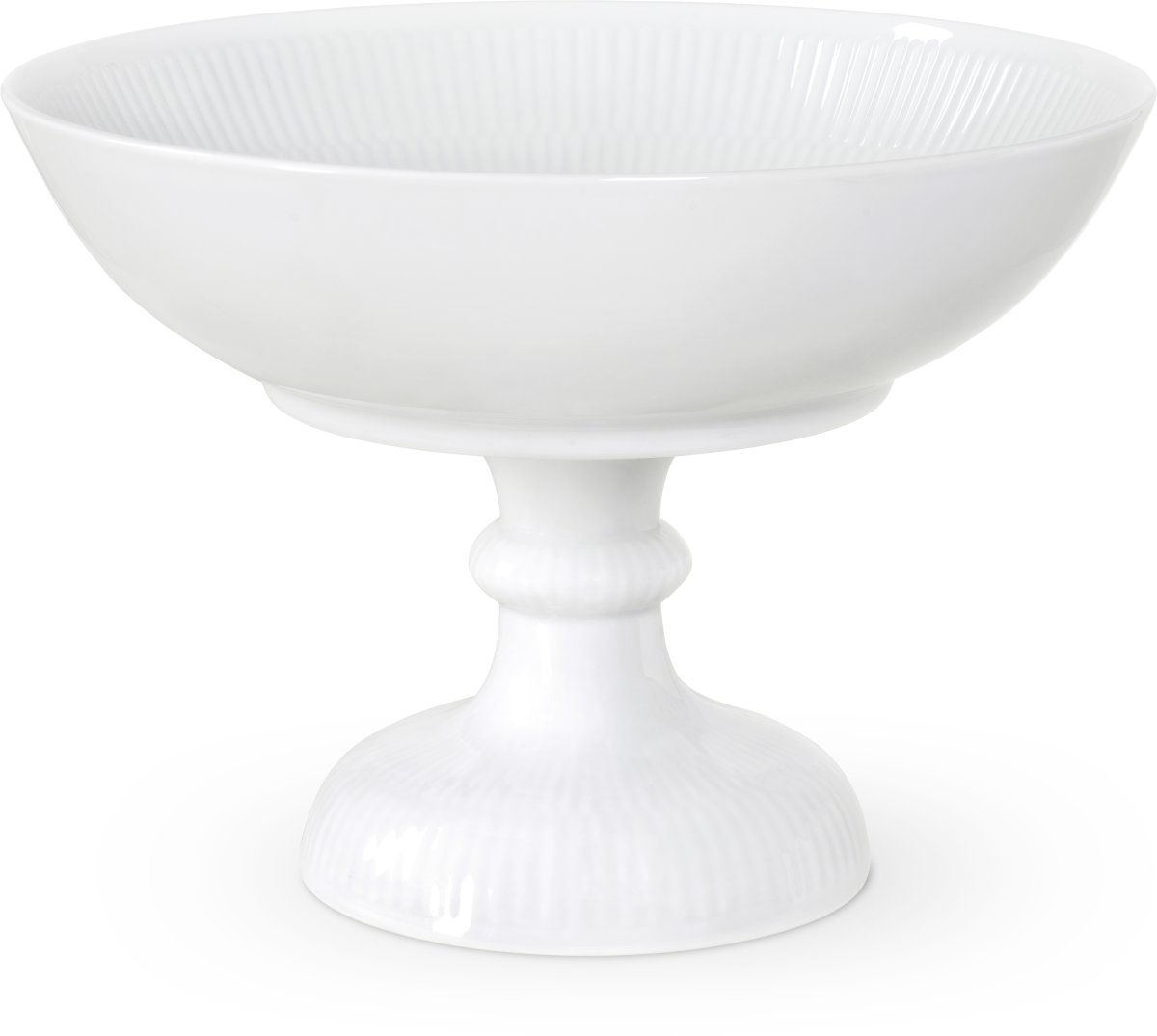 Royal Copenhagen Hvid Riflet Opsats, Ø21 cm