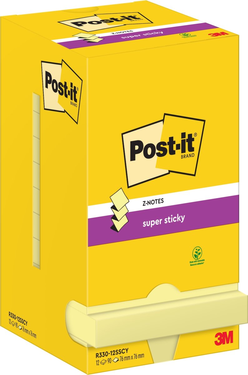 Post-it Super Sticky Z-Notes | 76x76 mm | Gul