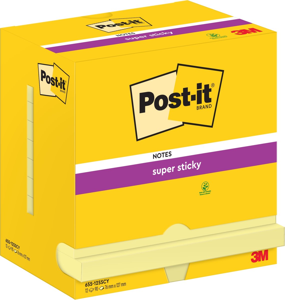 Post-it Super Sticky Notes | 76x127 mm | Gul