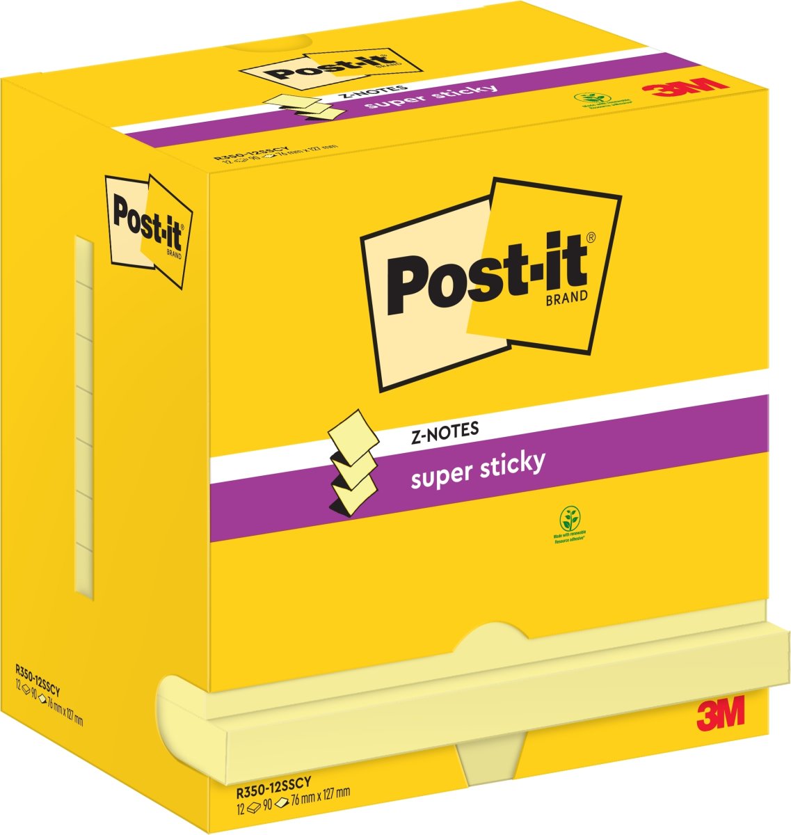 Post-it Super Sticky Z-Notes | 76x127 mm | Gul