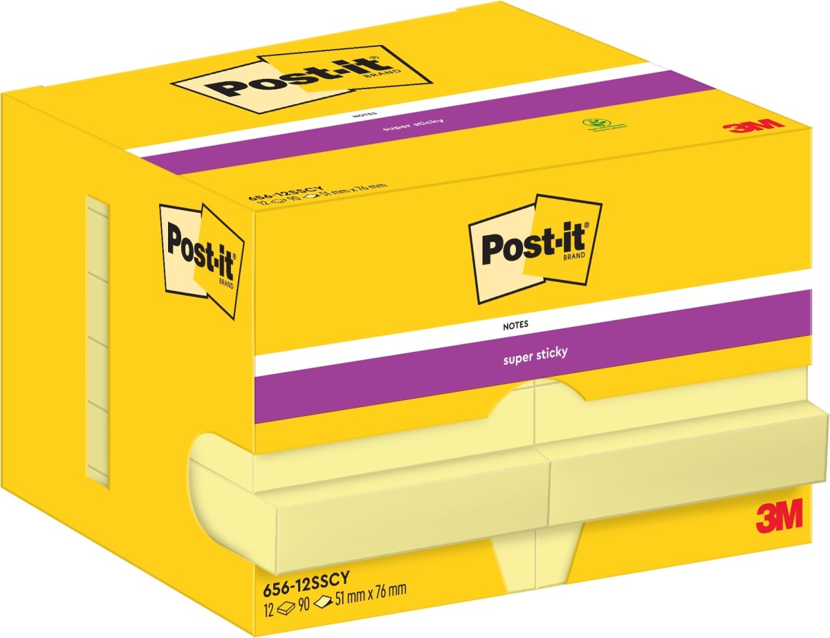 Post-it Super Sticky Notes | 51x76 mm | Gul