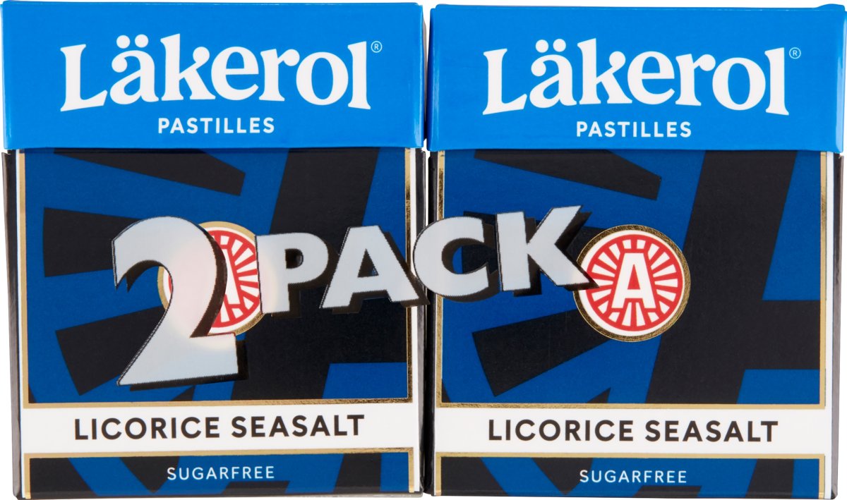 Läkerol Licorice Seasalt, 2 pakker á 25 g
