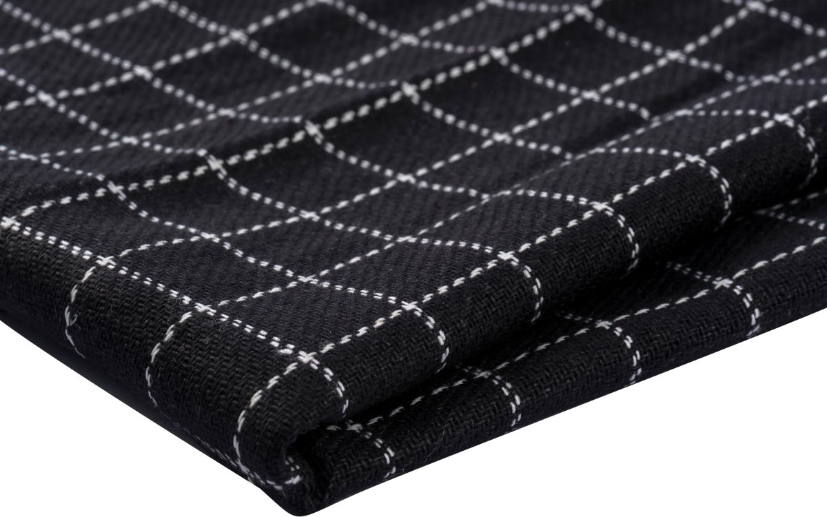 Viskestykke 50 x 70 cm, sort m/hvide tern, 3-pak