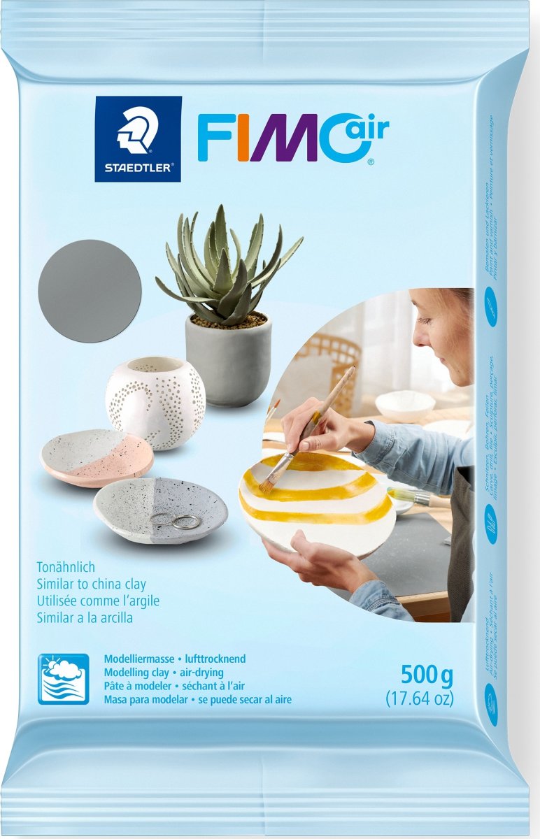 Fimo Air Ler, 500g, grå