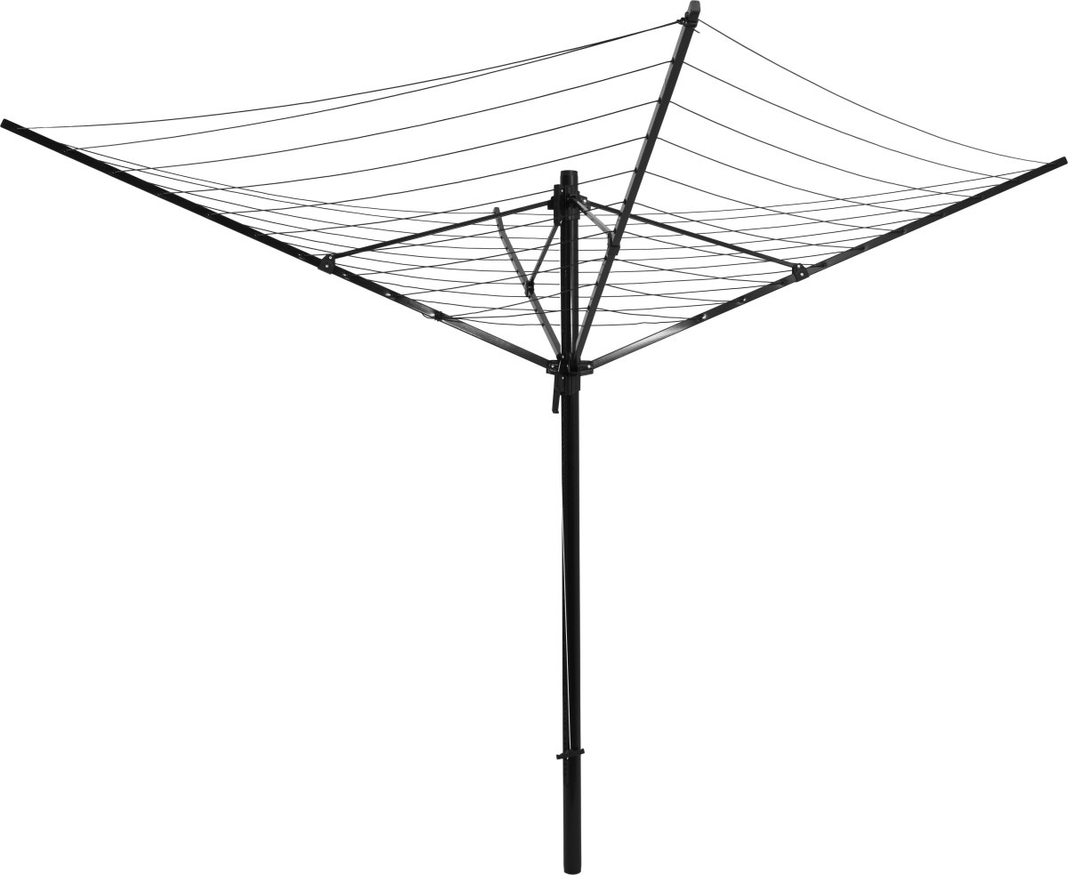 Tørrestativ, paraplymodel m/ 4 arme, sort