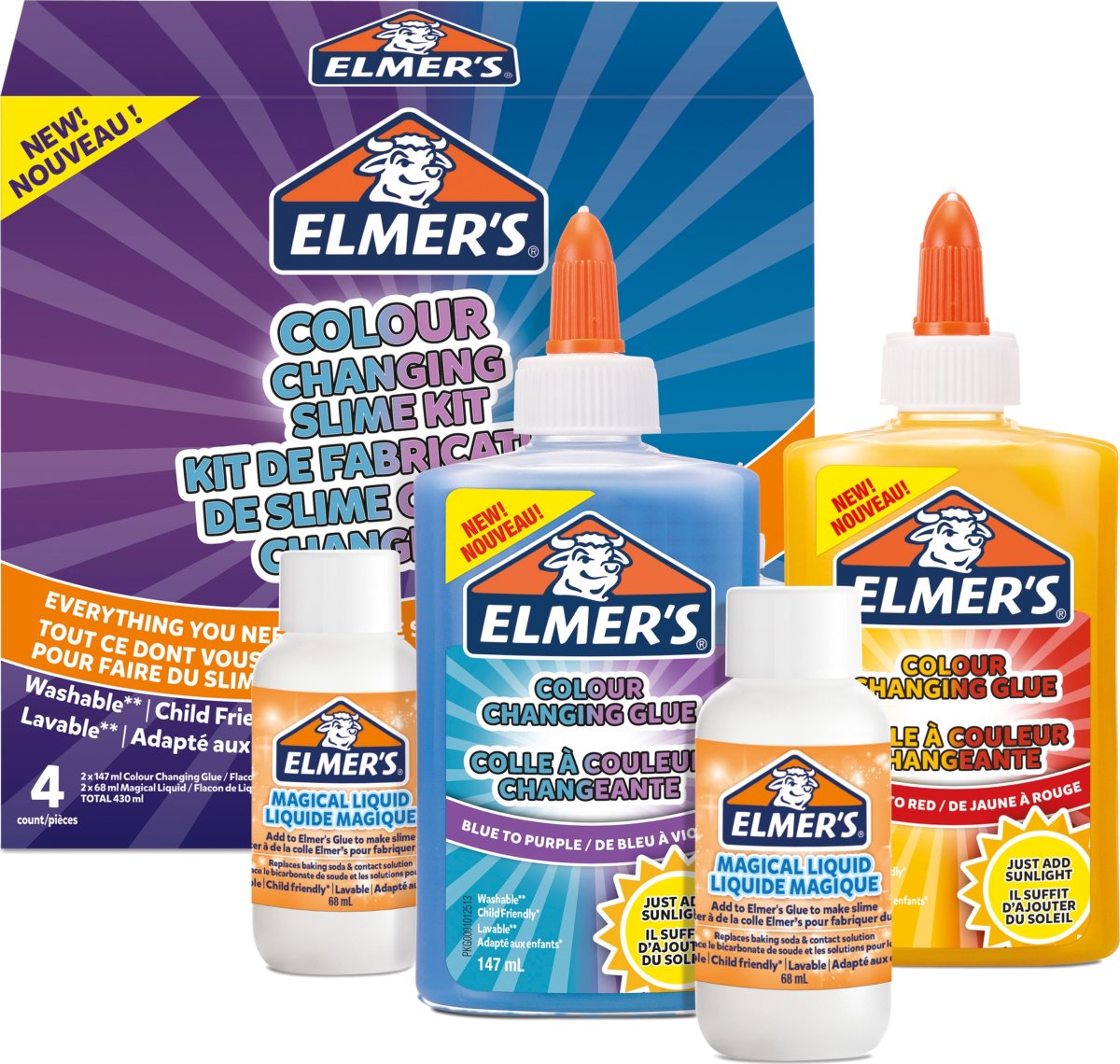 Elmer's Colour Change Slimsæt | 4 dele