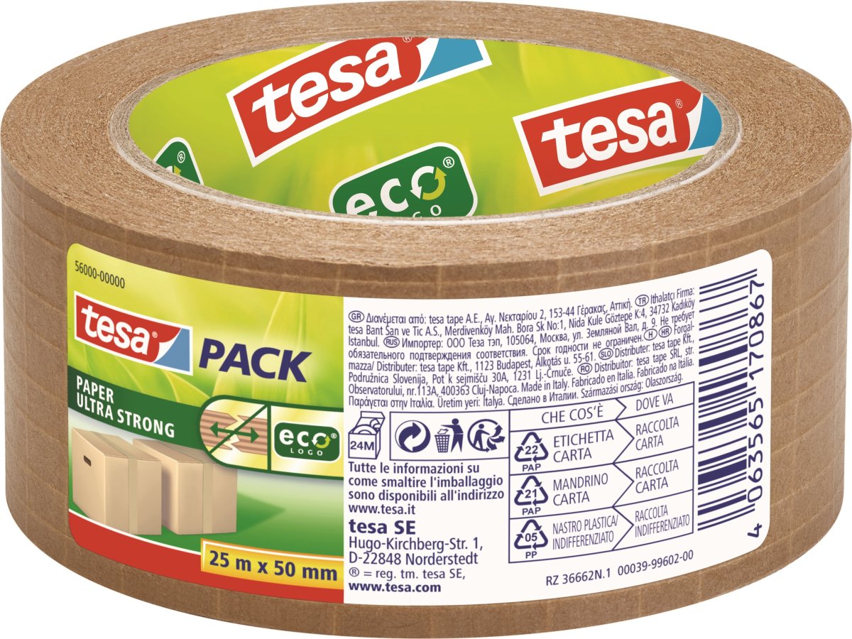 tesa Ultra Strong Pakketape | Papir | 50mm x 25m