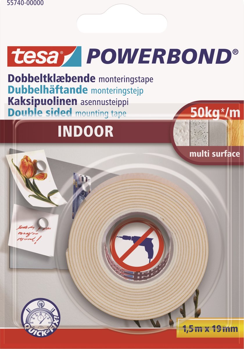 tesa Powerbond Indoor Markeringstape, 19mm x 1,5m