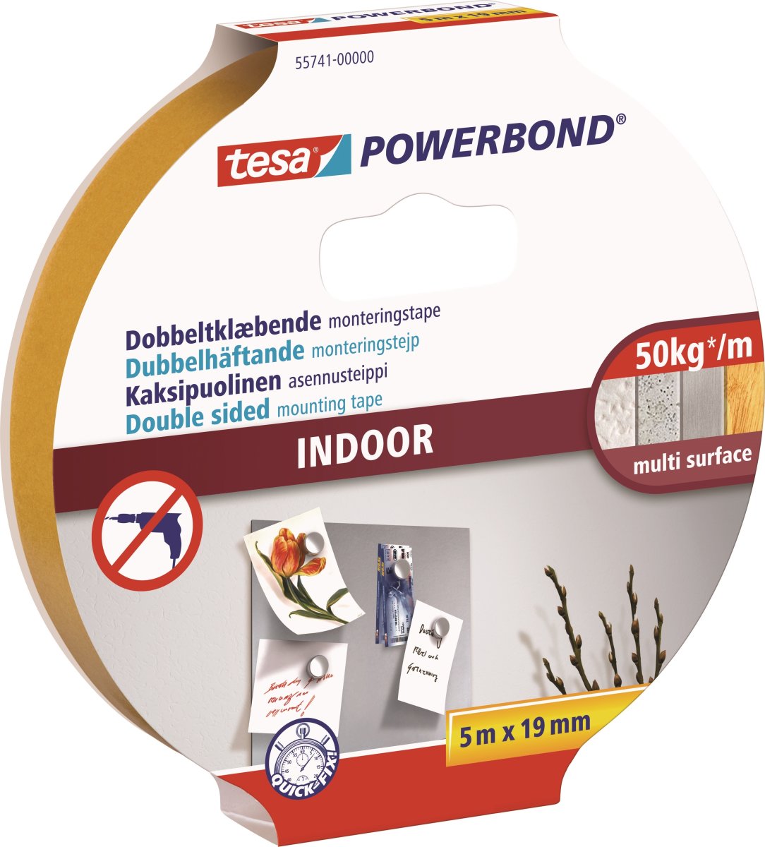 tesa Powerbond Indoor Markeringstape, 19mm x 5m